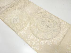 アンティーク　華紋に草花模様織り出し袋帯（材料）